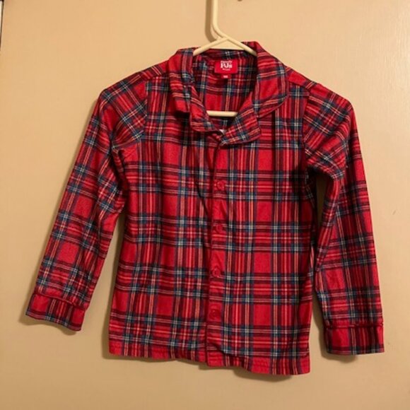 Kids Red Buffalo Check Flannel Pajamas Top - Picture 1 of 4